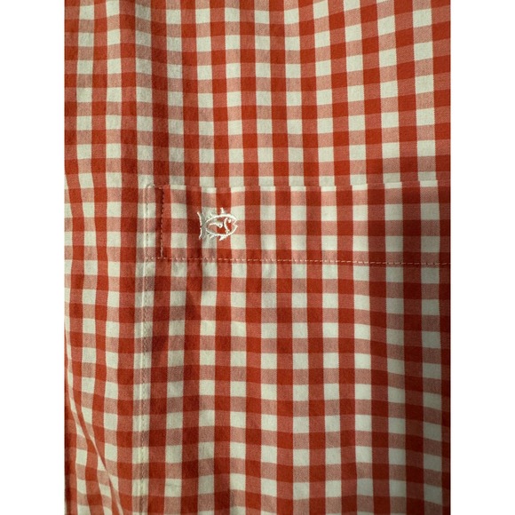 Southern Tide Mens Coral White Gingham Classic Fit Button Down Shirt Size M - Picture 4 of 9